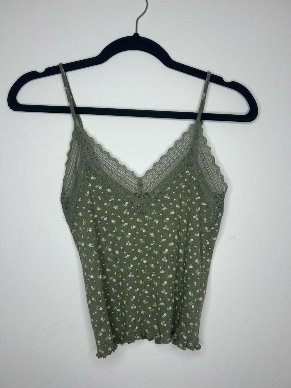 American Eagle Green Lace Camisole Size Small